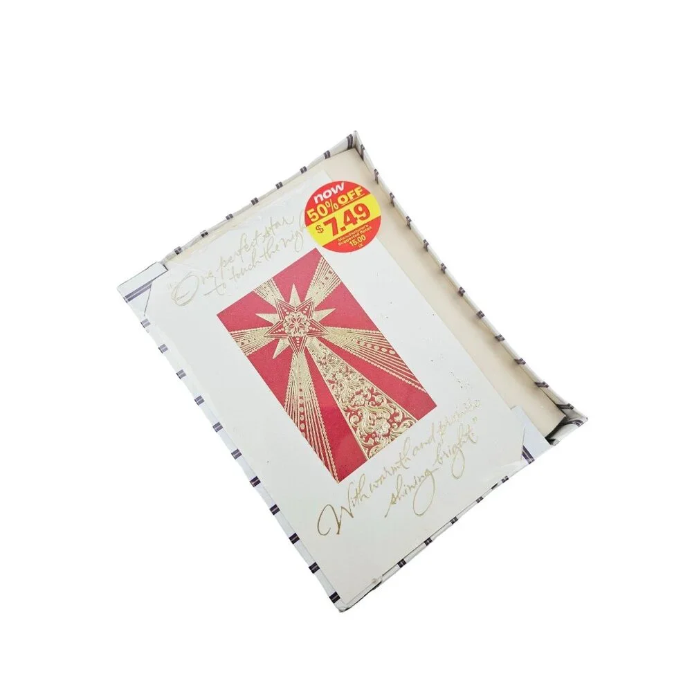 Plus Mark Christmas Cards Boxed Set Of 18 Coordinated Envelopes Vintage